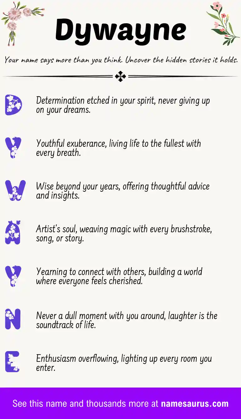 Acrostic poem about Dywayne.