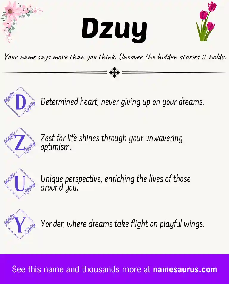 Acrostic poem about Dzuy.