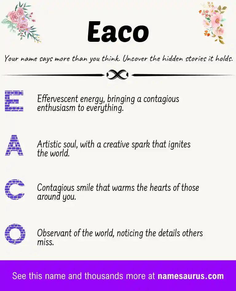 Acrostic poem about Eaco.