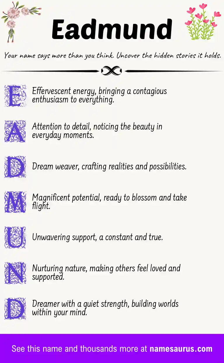 Acrostic poem about Eadmund.