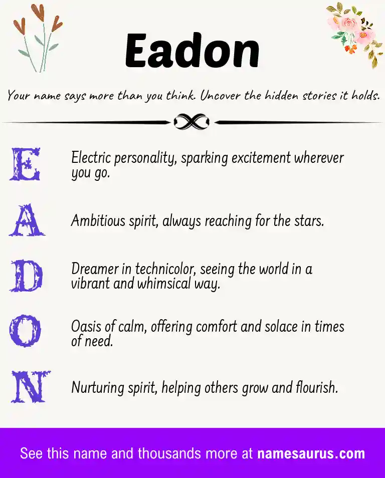 Acrostic poem about Eadon.