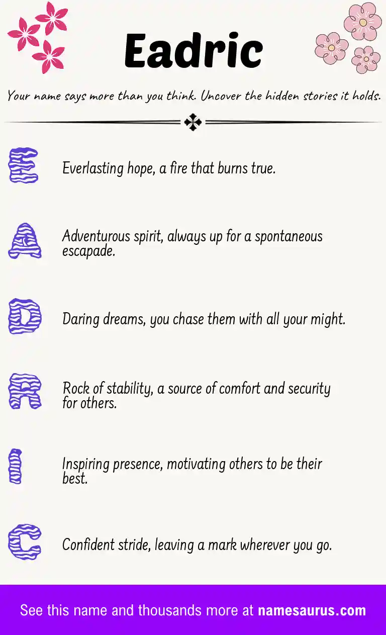 Acrostic poem about Eadric.