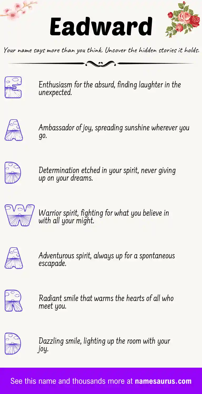 Acrostic poem about Eadward.