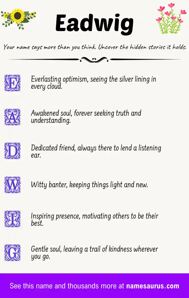 Acrostic poem about Eadwig.