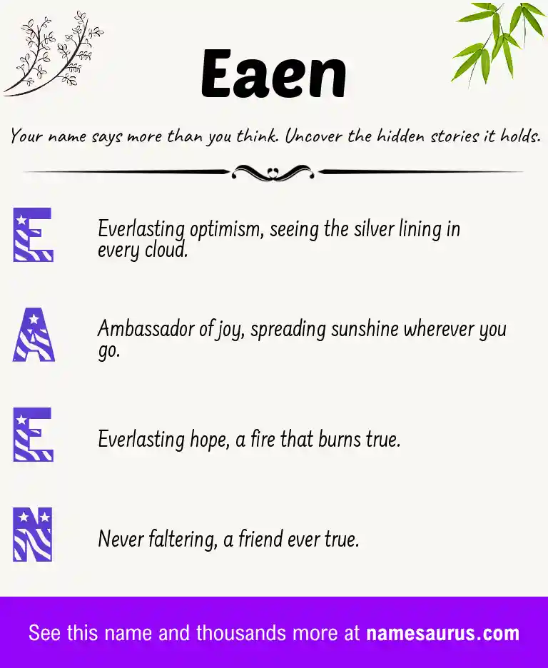 Acrostic poem about Eaen.