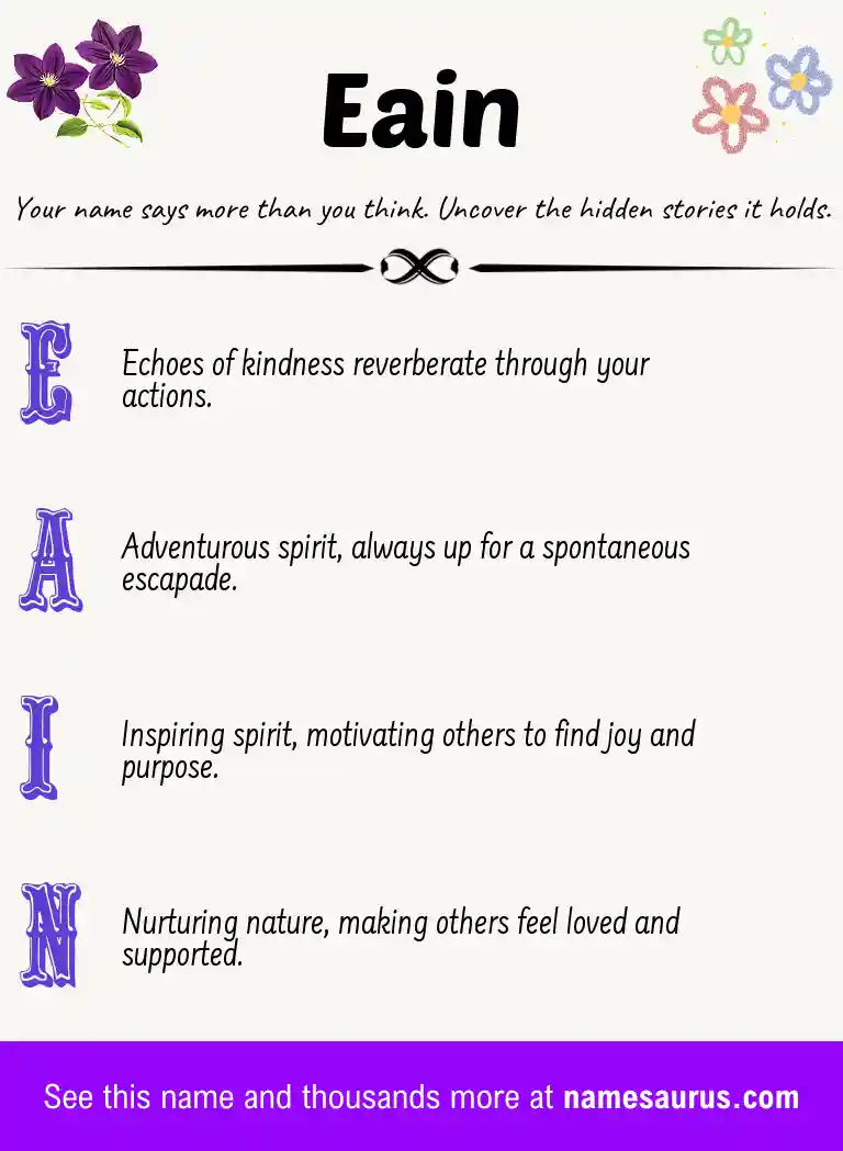 Acrostic poem about Eain.
