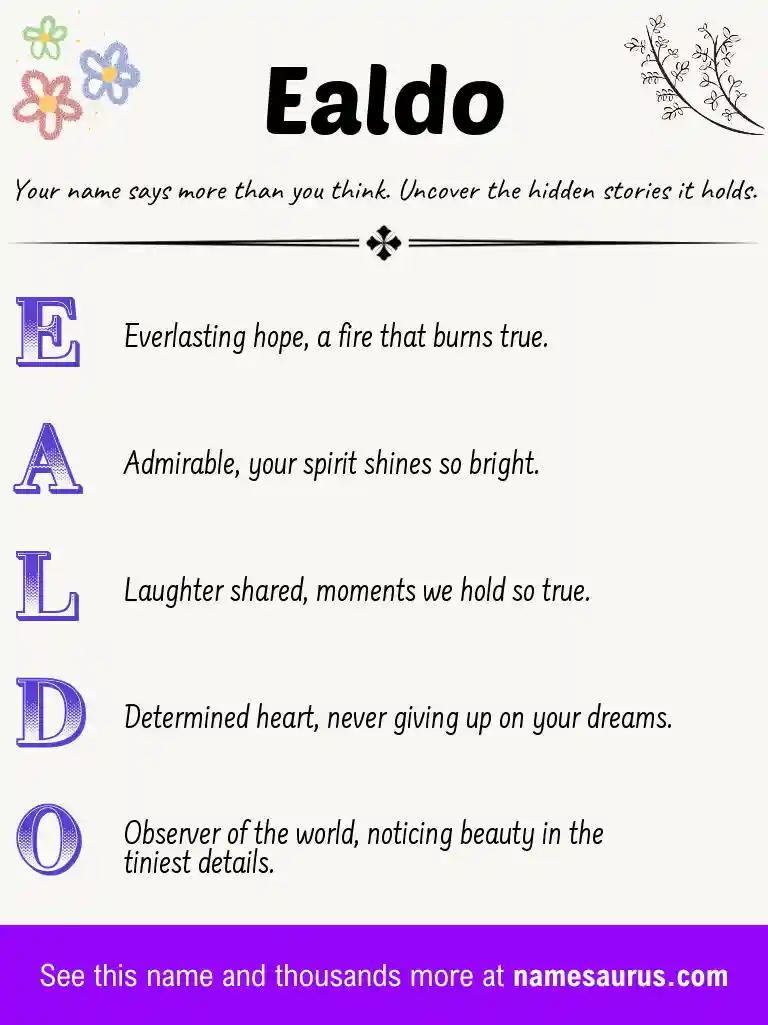 Acrostic poem about Ealdo.