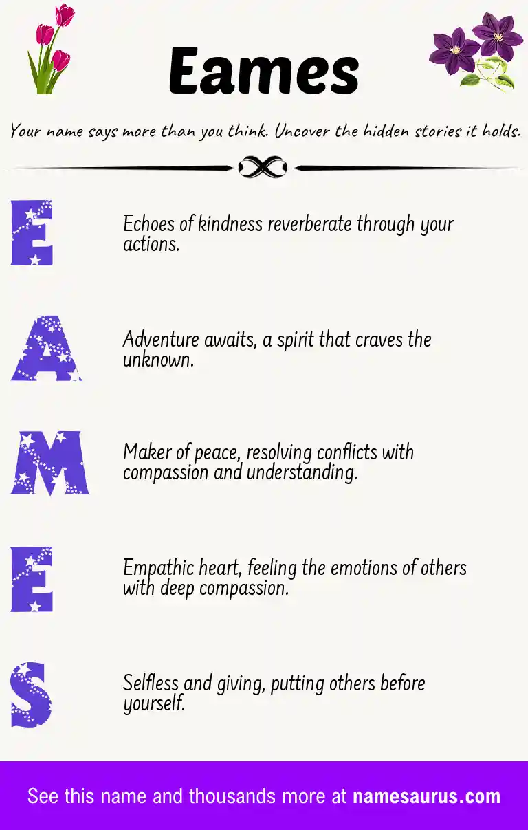 Acrostic poem about Eames.