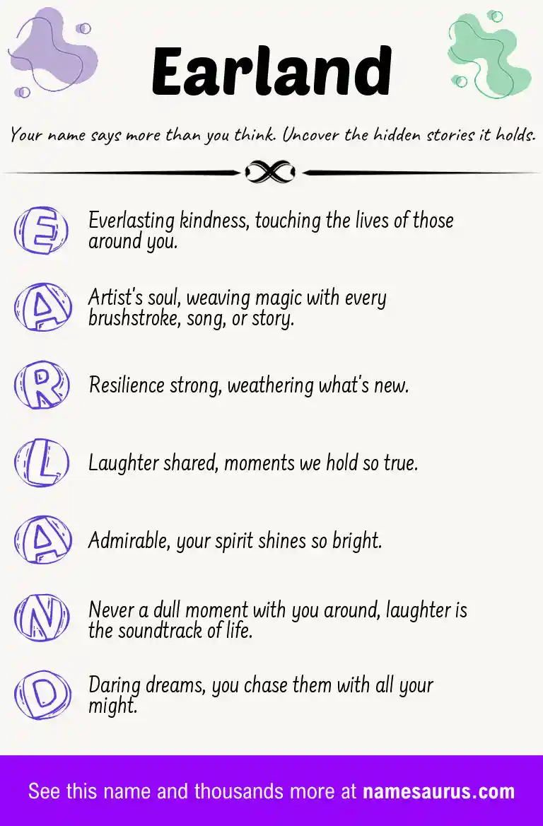 Acrostic poem about Earland.