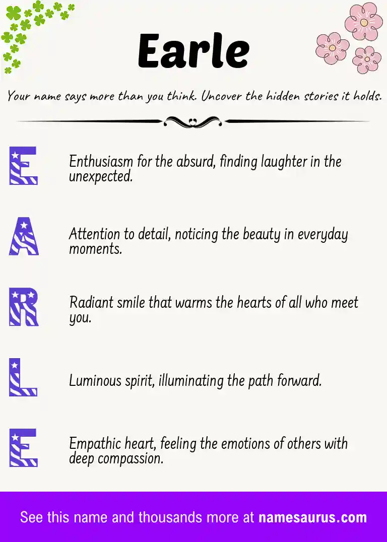 Acrostic poem about Earle.