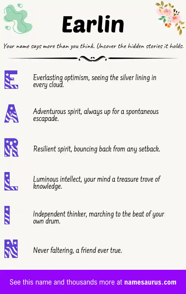 Acrostic poem about Earlin.