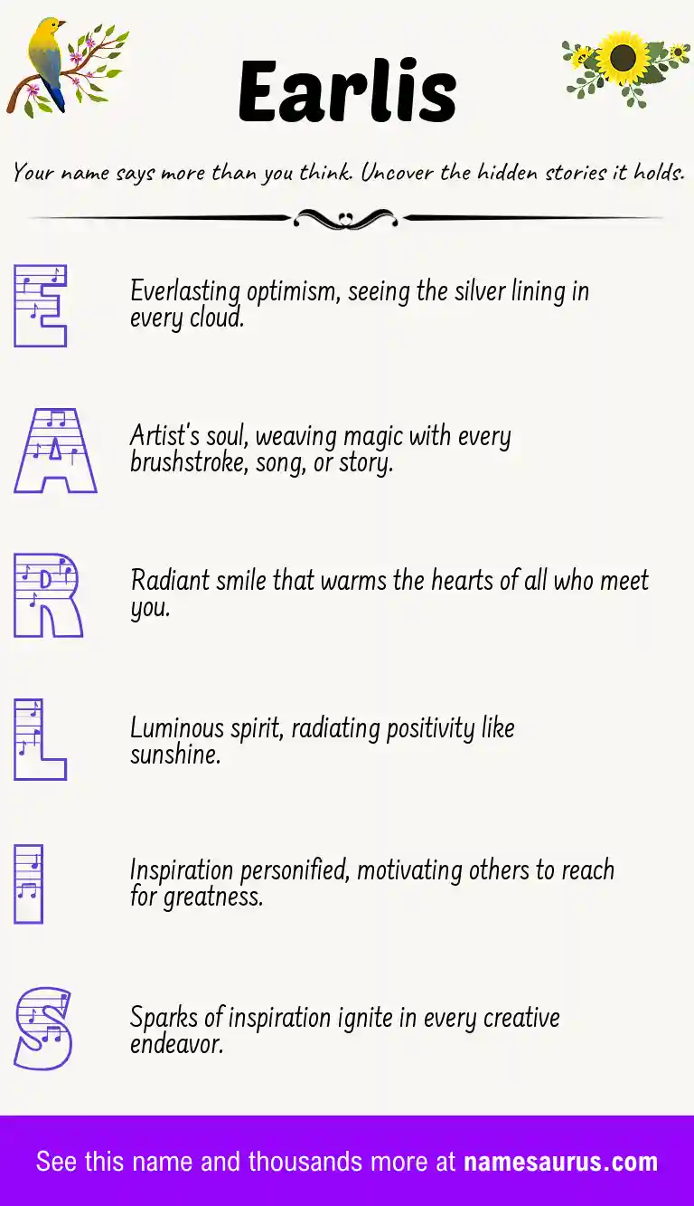 Acrostic poem about Earlis.
