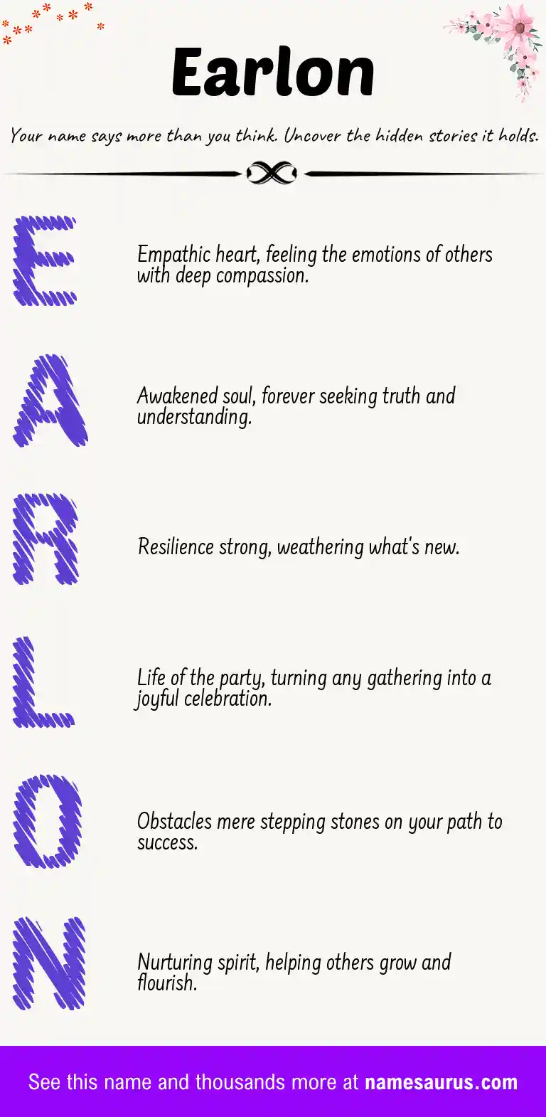 Acrostic poem about Earlon.