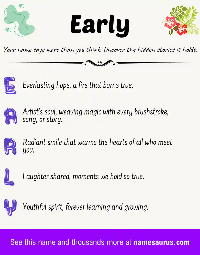 Acrostic poem about Early.