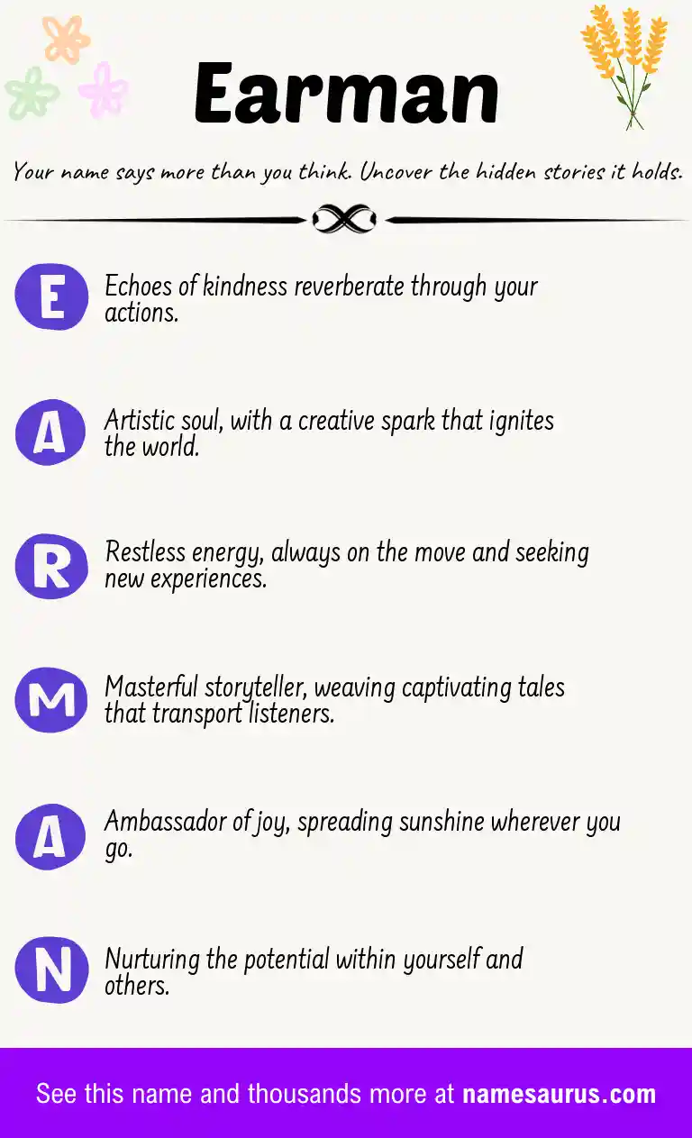 Acrostic poem about Earman.