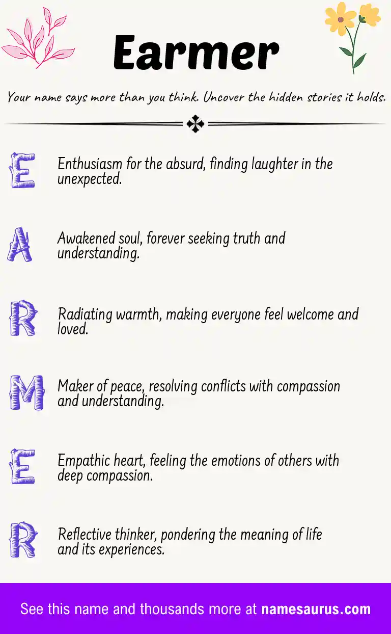 Acrostic poem about Earmer.