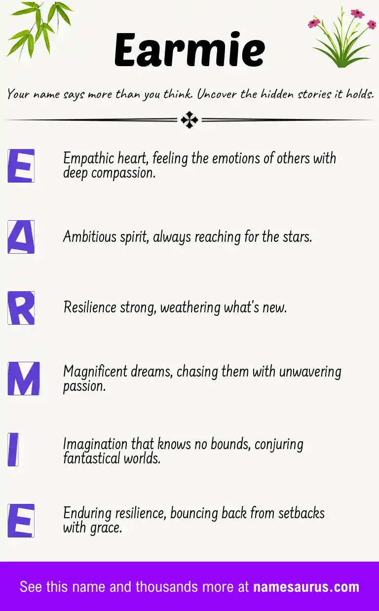 Acrostic poem about Earmie.