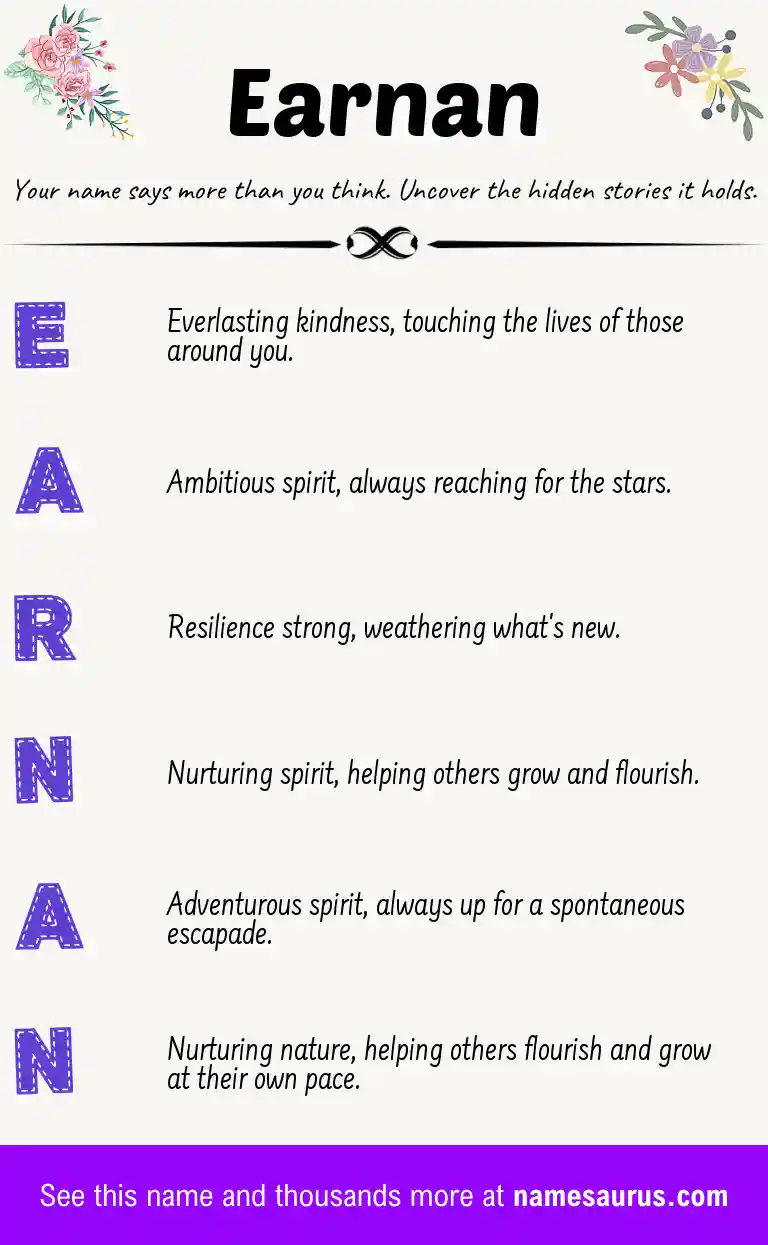 Acrostic poem about Earnan.