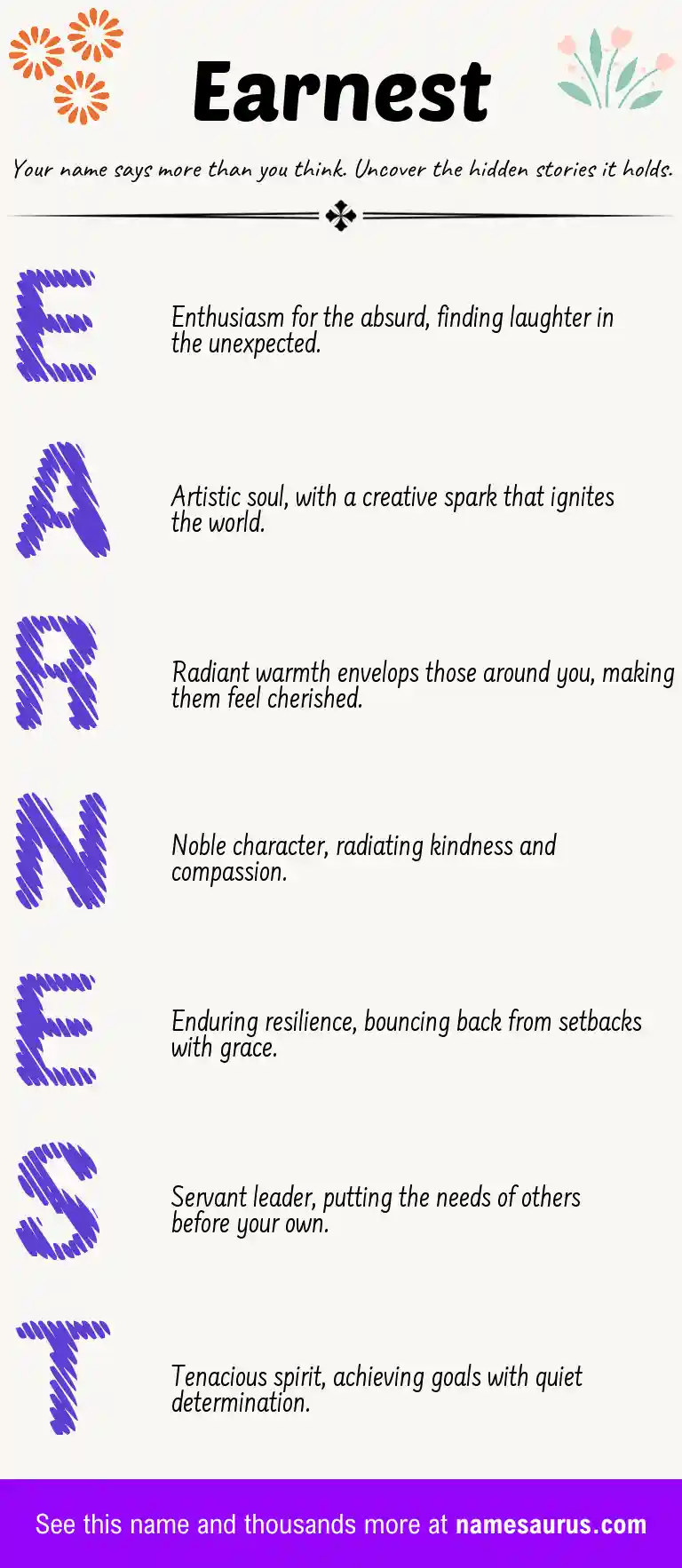 Acrostic poem about Earnest.
