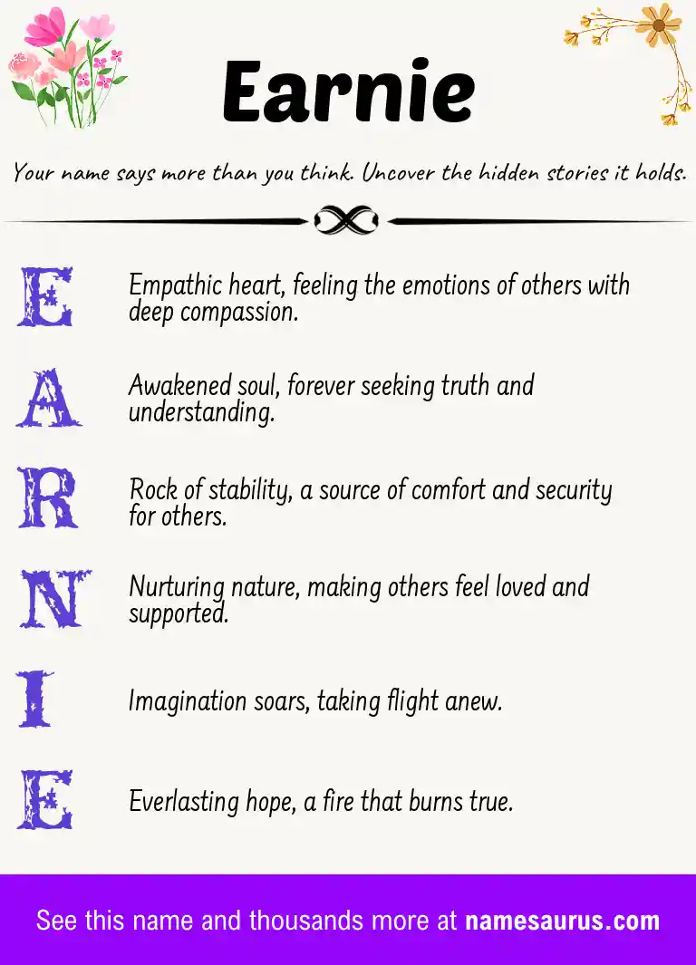Acrostic poem about Earnie.
