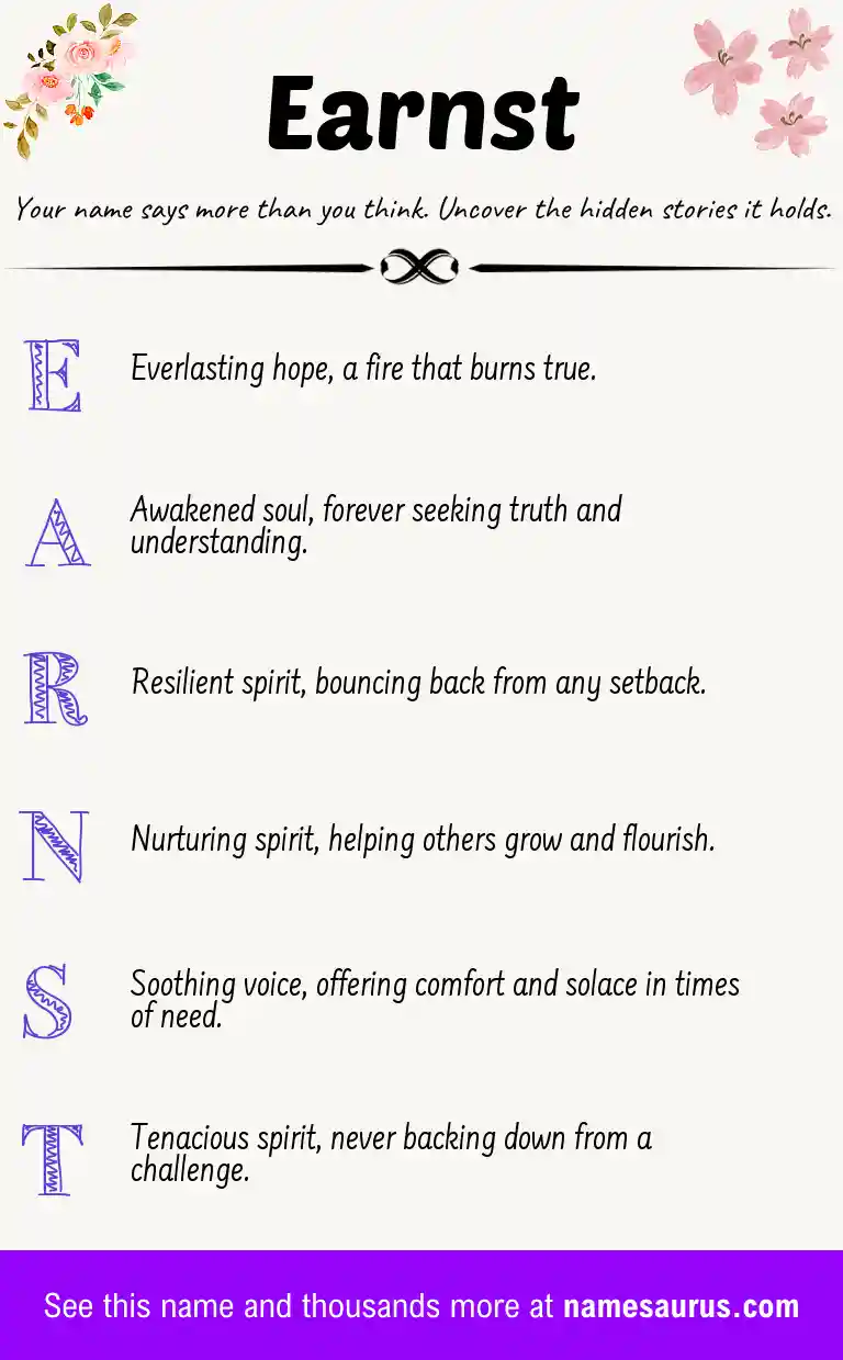 Acrostic poem about Earnst.