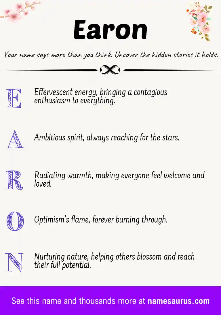 Acrostic poem about Earon.
