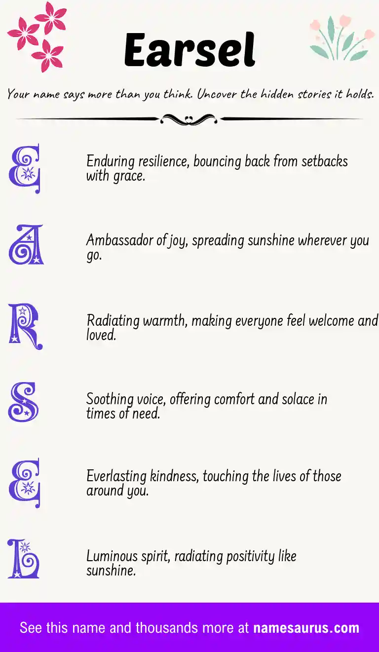 Acrostic poem about Earsel.