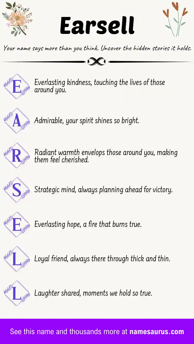 Acrostic poem about Earsell.