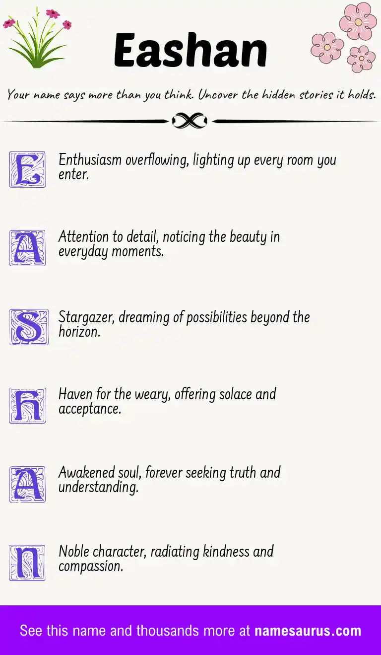 Acrostic poem about Eashan.