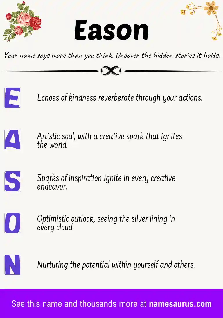 Acrostic poem about Eason.