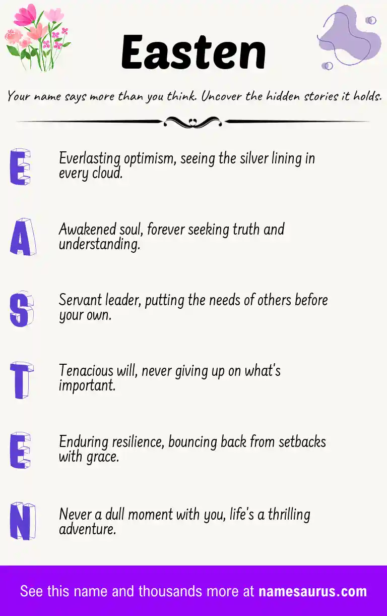 Acrostic poem about Easten.