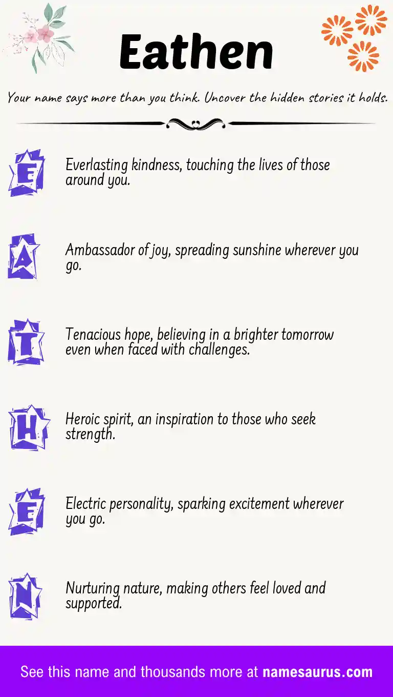 Acrostic poem about Eathen.
