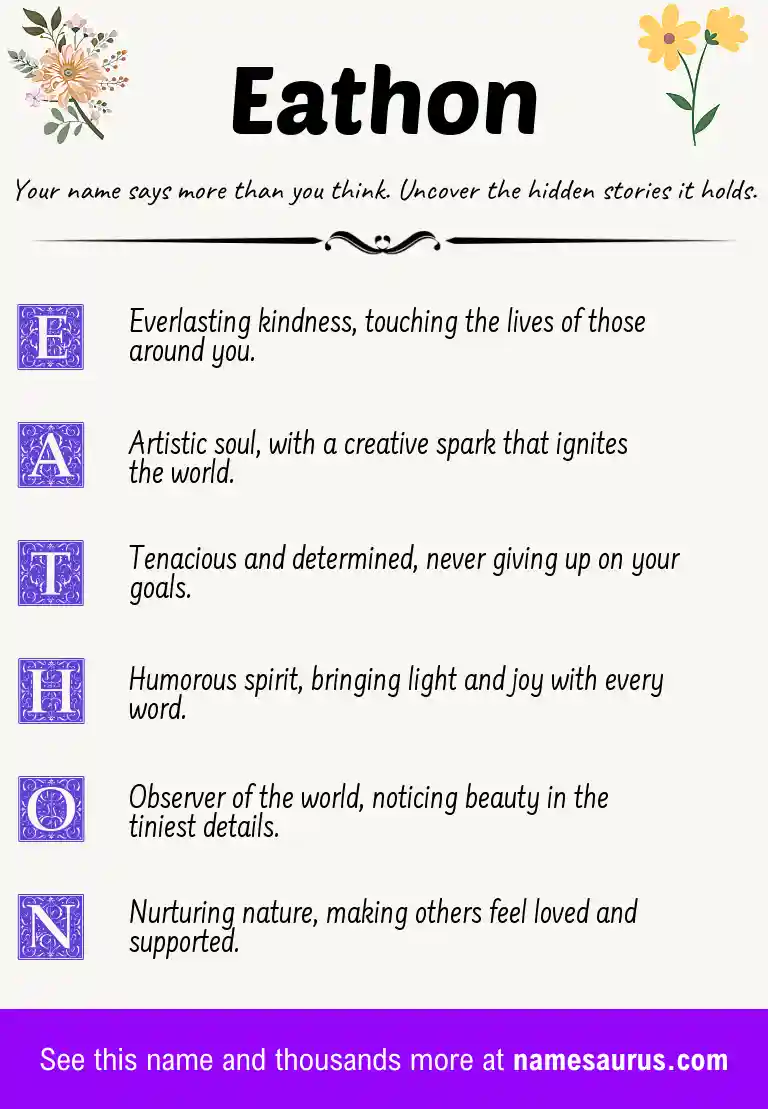 Acrostic poem about Eathon.