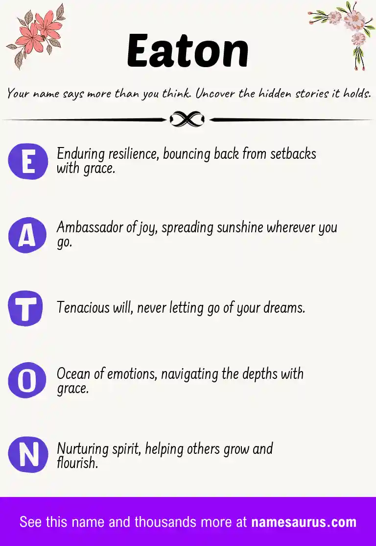 Acrostic poem about Eaton.