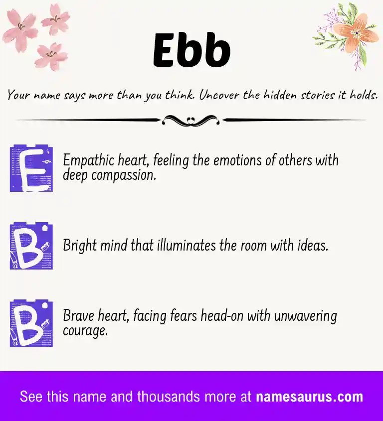 Acrostic poem about Ebb.