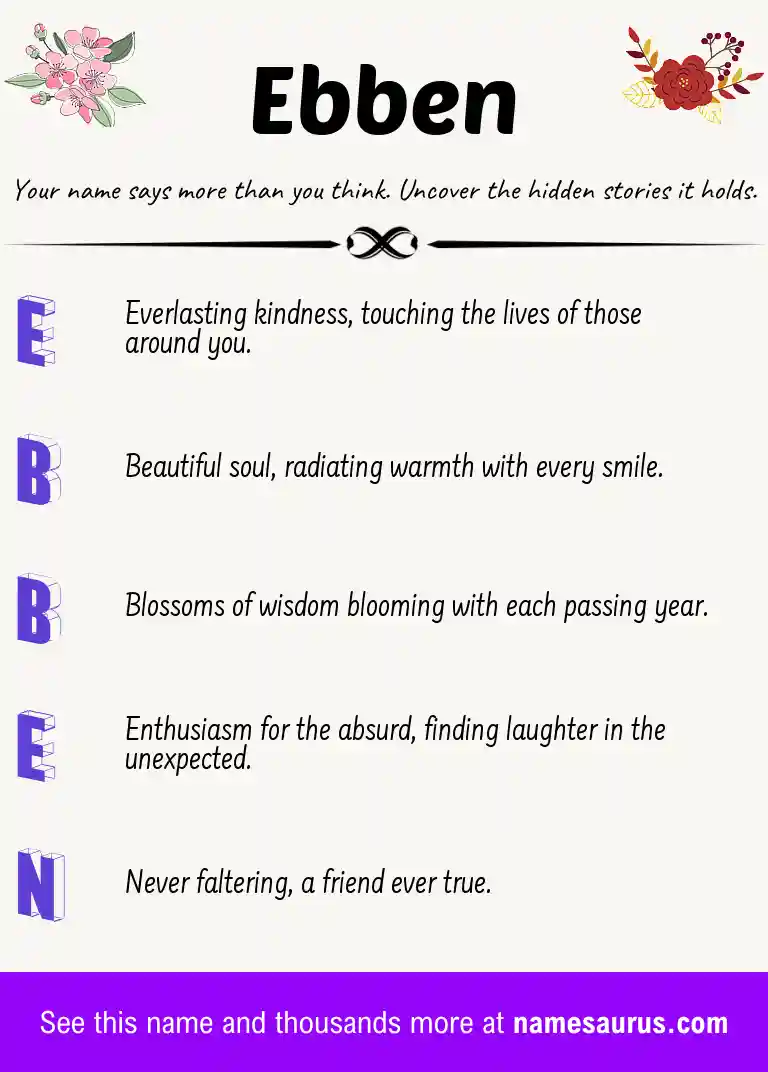 Acrostic poem about Ebben.