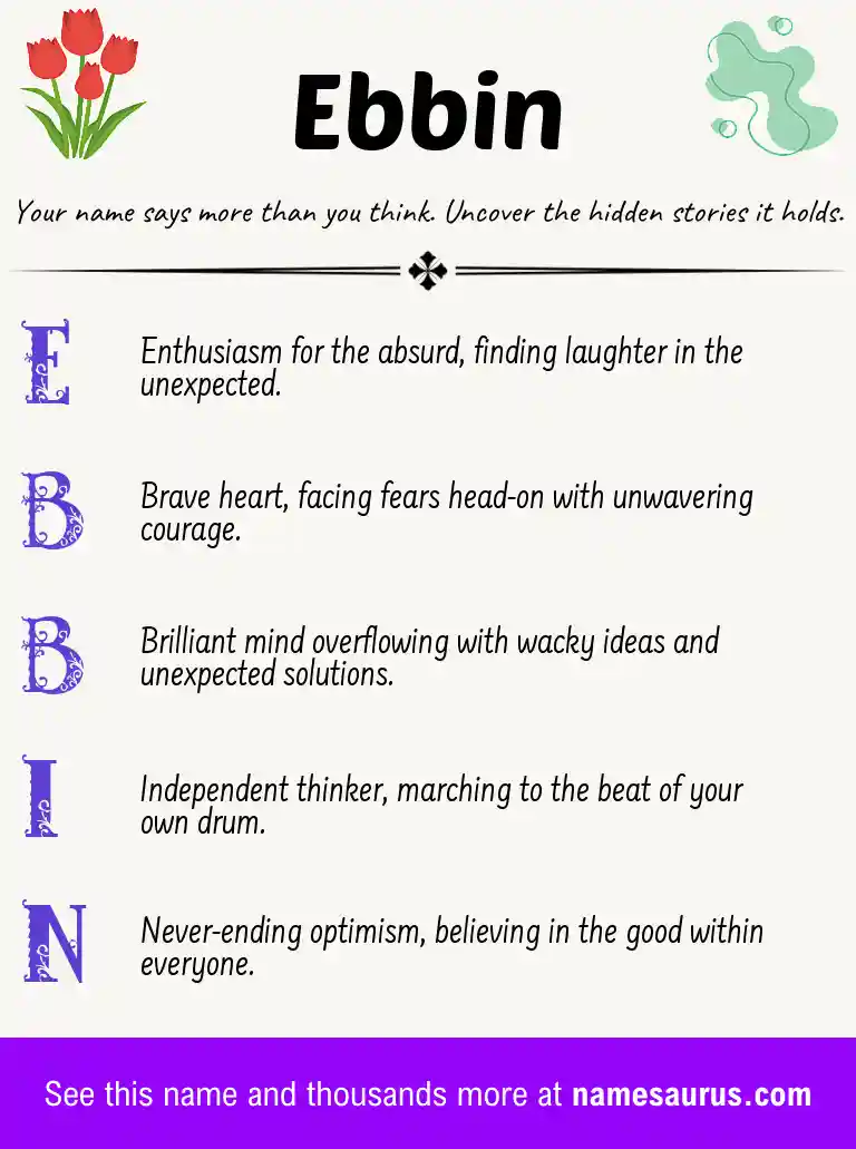 Acrostic poem about Ebbin.