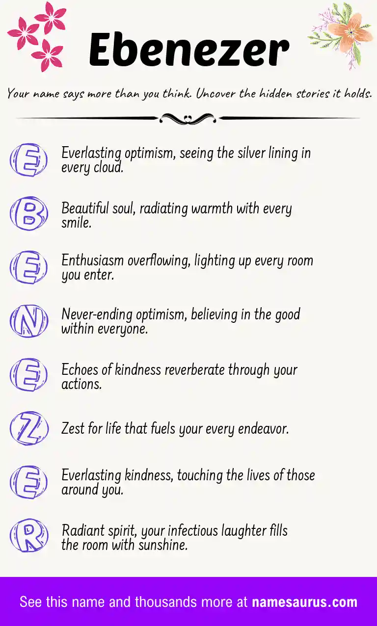 Acrostic poem about Ebenezer.