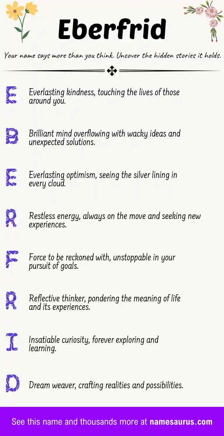 Acrostic poem about Eberfrid.