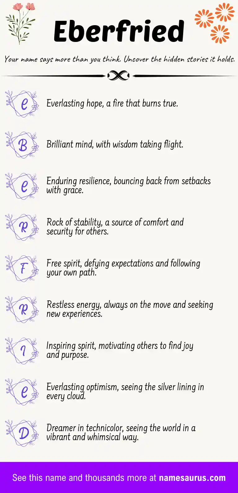 Acrostic poem about Eberfried.