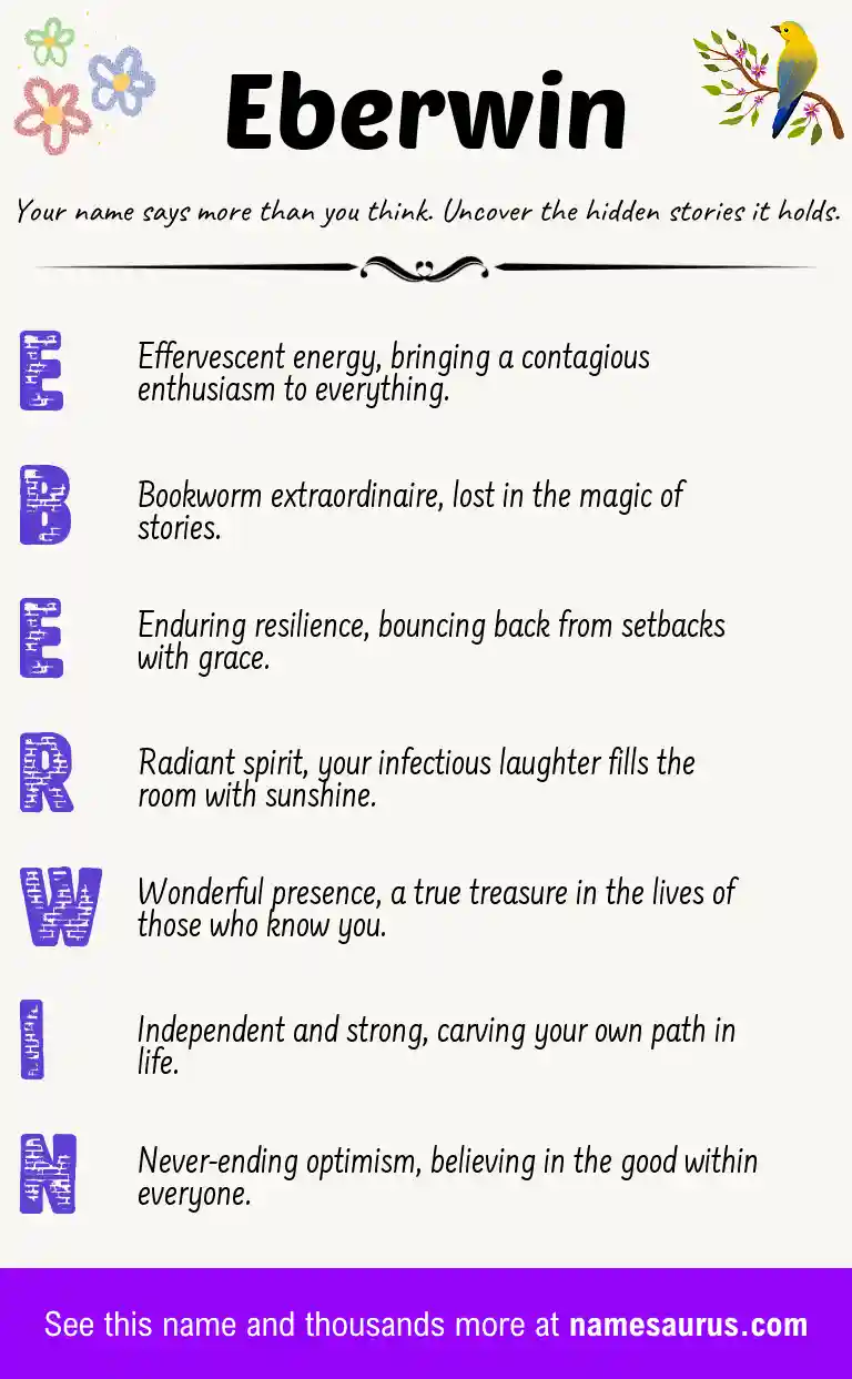 Acrostic poem about Eberwin.