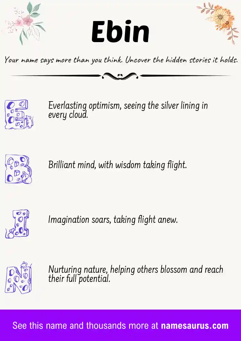 Acrostic poem about Ebin.