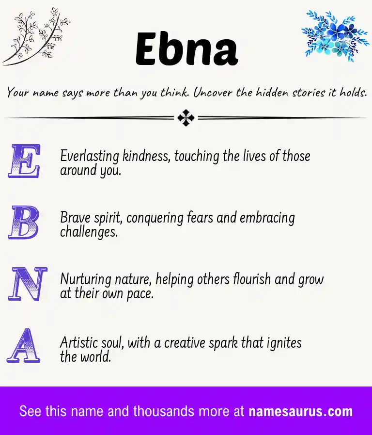 Acrostic poem about Ebna.