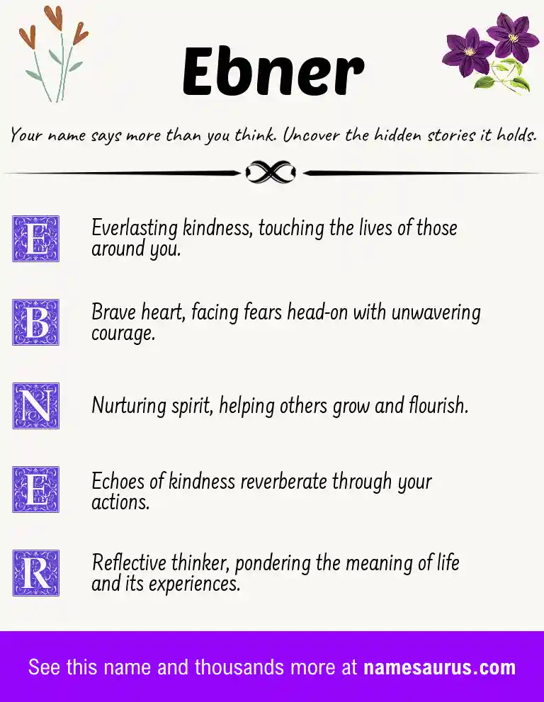Acrostic poem about Ebner.