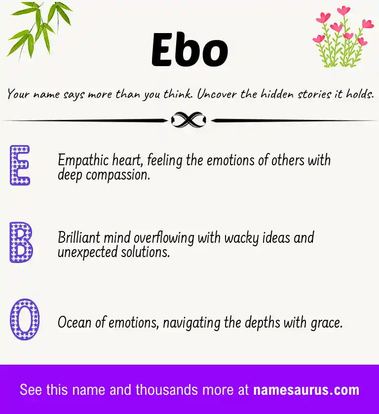 Acrostic poem about Ebo.