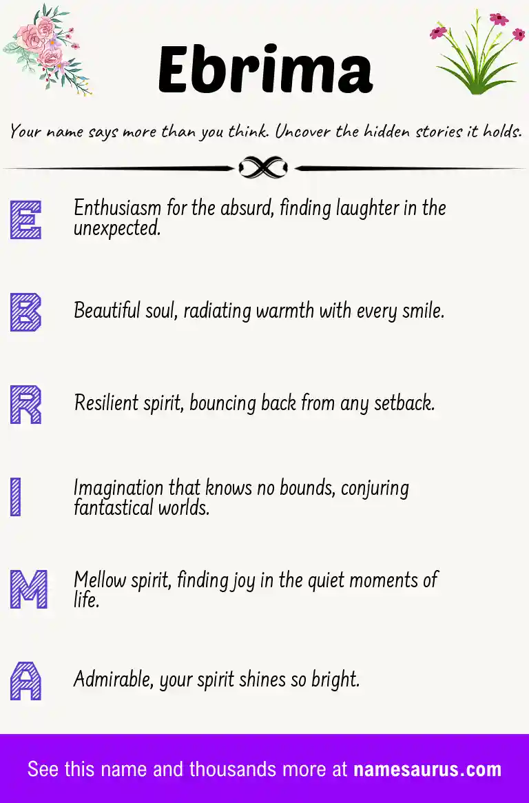 Acrostic poem about Ebrima.