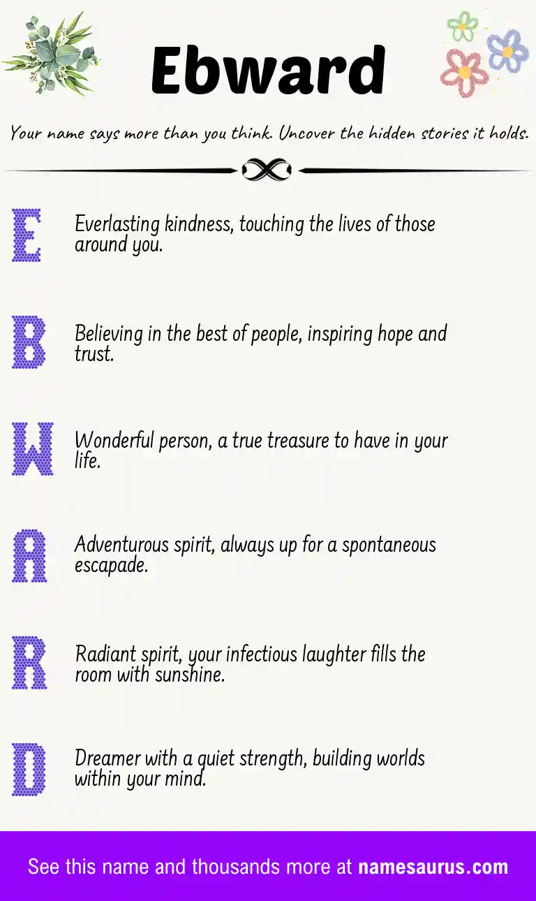 Acrostic poem about Ebward.