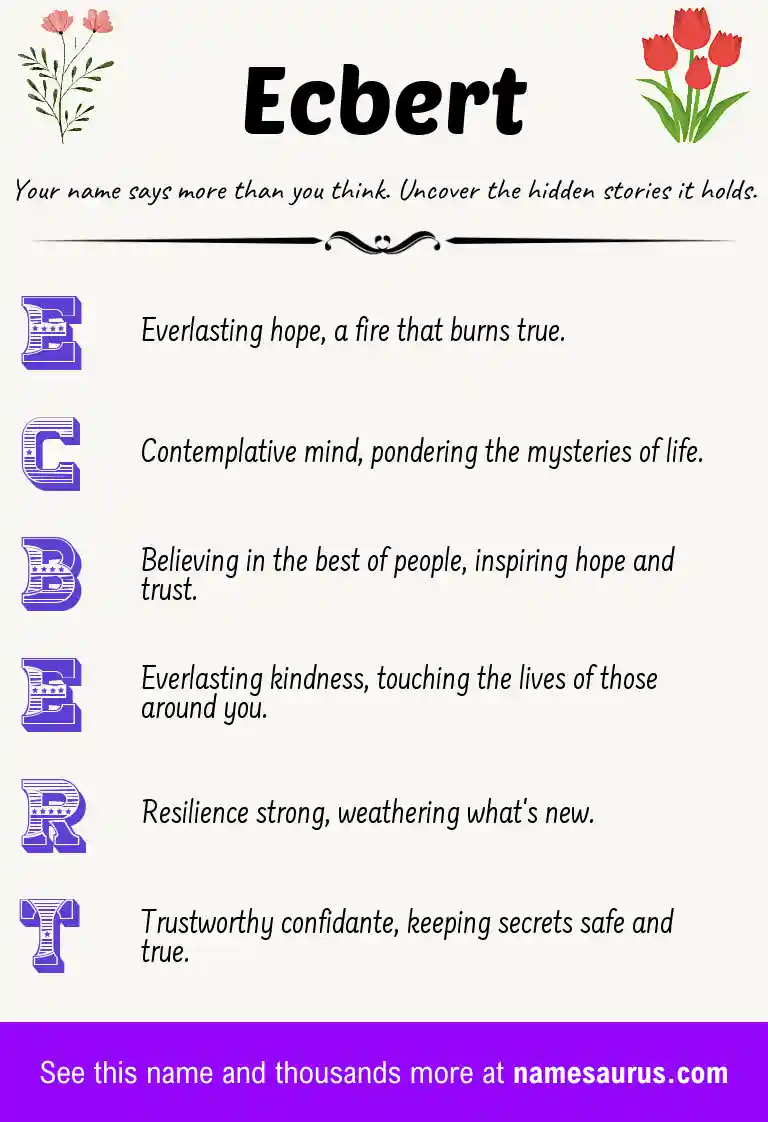 Acrostic poem about Ecbert.