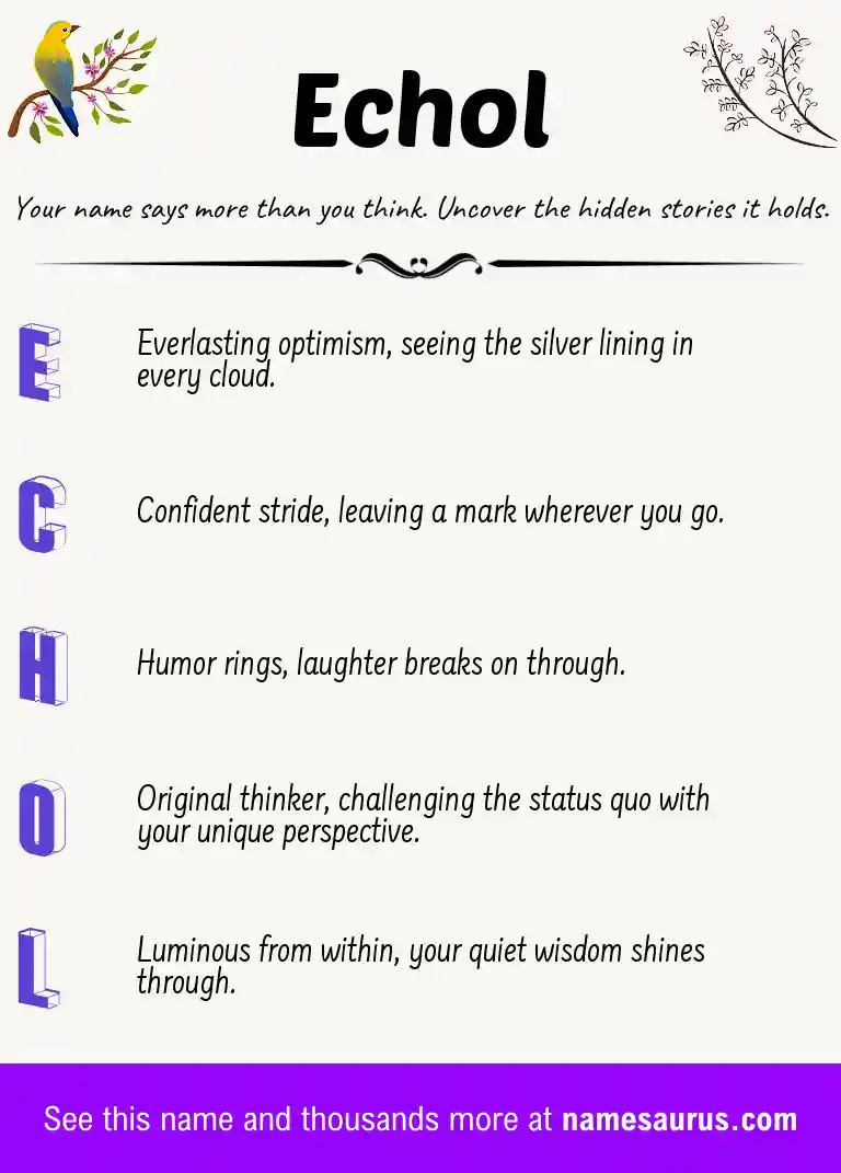 Acrostic poem about Echol.