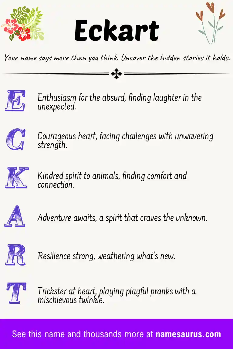 Acrostic poem about Eckart.